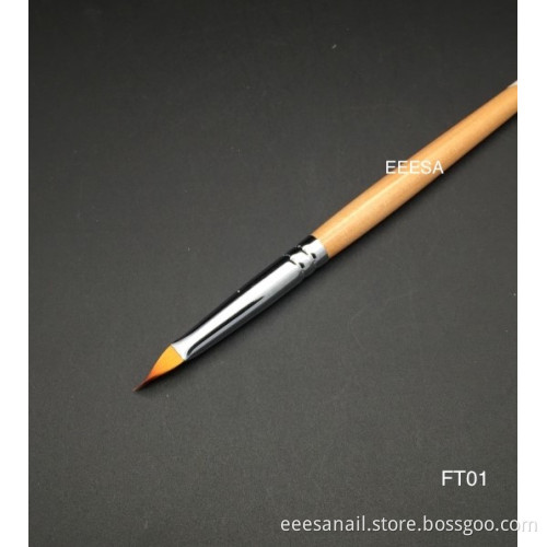 Eeesa Professional Kolinsky Sable Wood Handle Nail Beauty Brush Angled Gel Nail Brush